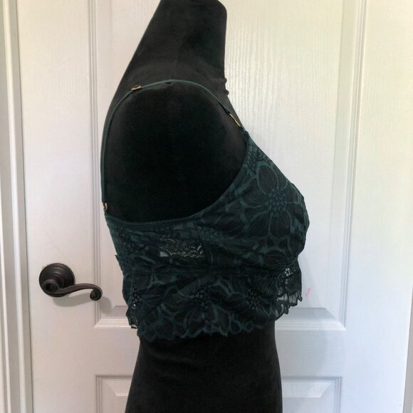 Aerie Lace Longline Bralette Dark Green - Size Large, Stylish & Comfortable NWT - Picture 8 of 8